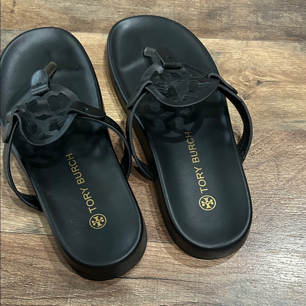 Tory Burch Black Cutout Sandals - Picture 6 of 9